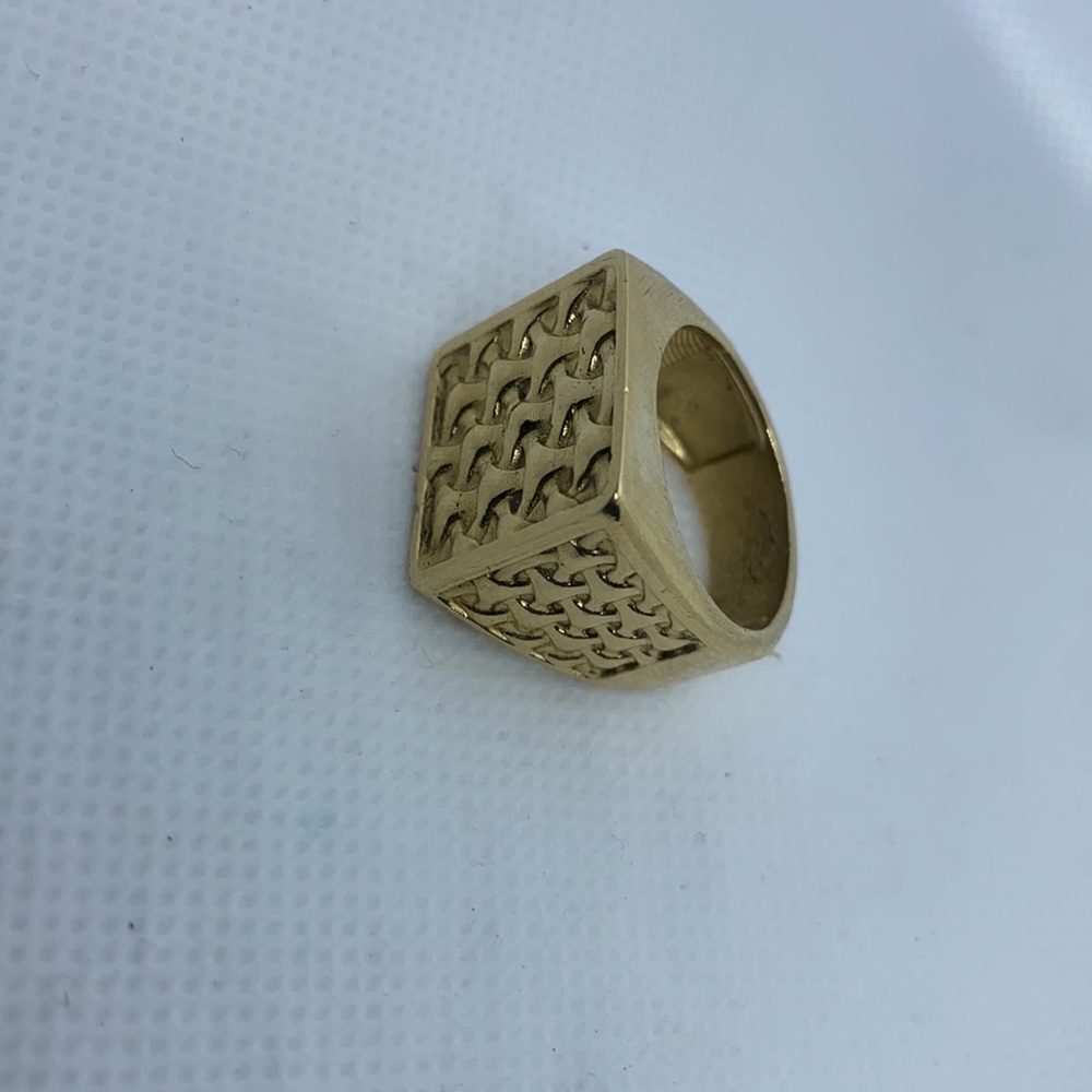 Solid gold men’s ring size 9 1/2 - Picture 2 of 4